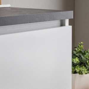 120cm White Wood <b>Wall</b>-Hung Bathroom Cabinet Anthracite Top & Bali <b>Mirror</b> <b>Set</b> - Product Image 5