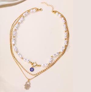 Colliers pendentifs pour femmes en alliage d'or, design multi-couches tendance, ventes chaudes - Product Image 5