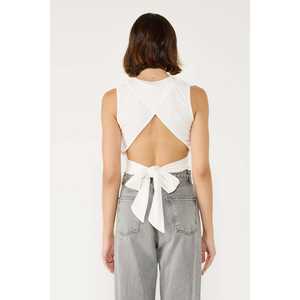 Camiseta Casual Y2K para Mujer, 100% Algodón, Detalle de Cordones en la Espalda, Adorno Frontal con Piedras, Tallas 2XL 3XL, Transpirable, Largo Recortado, con Logotipo - Product Image 5