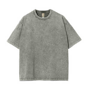 T-shirt élégant Acidwash pour hommes confortable 100% coton Design unique Durable léger pour une tenue de tous les jours décontractée - Product Image 3