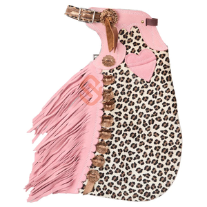 Pelo de vaca en CHAPS de cuero con flecos negros Pelo de poni genuino Chaps de cuero occidental para montar en vaquero de rendimiento - Product Image 5