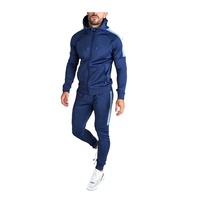 Conjunto Deportivo de Invierno para Hombre, Chándal Informal de Cremallera Completa, para Correr, Trotar, Atlético, Color Sólido, 100% Algodón