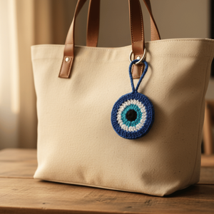 Estuche para Auriculares de Lana con Forma Rectangular y Diseño de Ojo Turco - Product Image 1