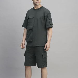 เซตเสื้อยืดและกางเกงขาสั้นผ้าฝ้ายสองชิ้นสำหรับผู้ชายชุดกีฬาแบบสั่งตัดสำหรับฤดูร้อน2025 - Product Image 6