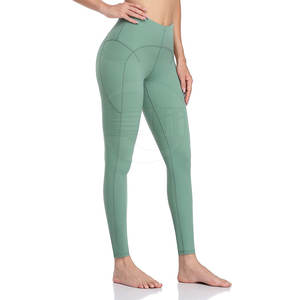 Venta al por mayor 100% algodón gimnasio Yoga Leggings para mujeres de cintura alta de talla grande estilo casual transpirable medias mallas de cintura personalizables - Product Image 1