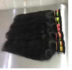 Cheveux Remy naturels noirs indiens 100 % bruts non traités, provenant d'un seul donneur, tissage double machine, extension en vrac pour revendeurs - Product Image 1