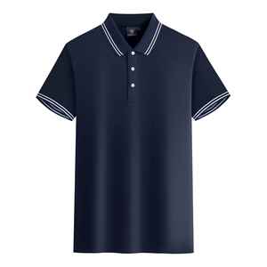 High Quality Solid Luxury Cotton Polyester Knitted for Shirts for Men with Custom Logo Quick Dry Short Sleeve - Product Image 6