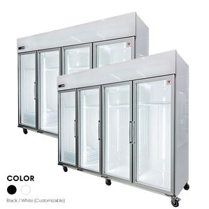 Enfriador de exhibición de 4 puertas más grande para supermercados con vidrio antivaho calentado y características de ahorro de energía - Product Image 3