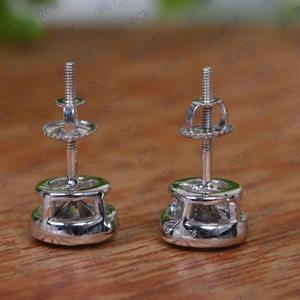 925 <b>Sterling</b> <b>Silver</b> Women's Simple Round Solitaire Diamond Earrings Single <b>Stud</b> Moissanite Pendant Pair Small Size - Product Image 2