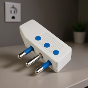 Cable de Enchufe Eléctrico Blanco 2P+T 16A Estándar Italiano PP0414 para Adaptadores y Conectores de Cable Lateral - Product Image 3