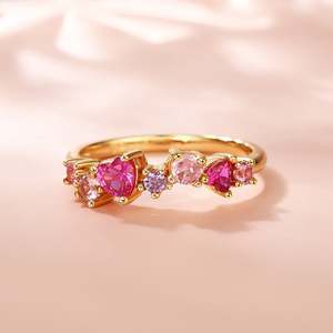 แหวนประดับเพทายหลากสี Jeulia Dream Garden เงินสเตอร์ลิงชุบทอง 18K - Product Image 5