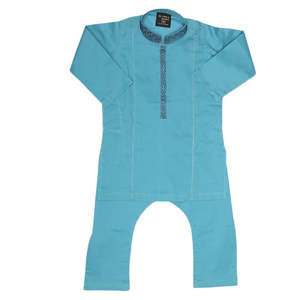 Shalwar Kameez Bordado para Niños - Azul Cielo - Product Image 3