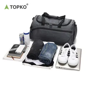 托普科高品质旅行包健身运动包带鞋盒大容量健身运动轻便行李袋