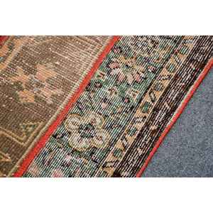 Alfombra Turca Vintage de 3.2x9.8 pies, Alfombra de Pasillo, Alfombra de Lana Azul - Product Image 5