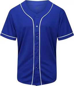 Fournisseur pakistanais de maillots de baseball/softball, vêtements de sport en polyester/spandex, chemises de couleur bleue avec sublimation personnalisée - Product Image 3