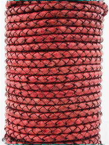 Cordon en cuir véritable de bonne qualité 3 mm 4 mm 5 mm, cordon en cuir rond tressé pour la fabrication de bracelets et de bijoux fancycordsindia.com - Product Image 5