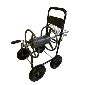 WOODEVER Outdoor Yard Planting <b>Garden</b> Hose Reel <b>Cart</b> with 10inch Wheels - Product Image 1