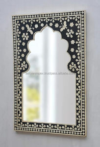 Marco de espejo de madera Rectangular antiguo, incrustaciones de hueso personalizadas hechas a mano para decoración de pared para salas de estar y dormitorios - Product Image 3