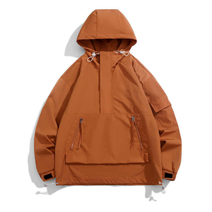 Veste coupe-vent d'été vintage en toile personnalisée coupe ajustée avec poche avant pour hommes - Product Image 1