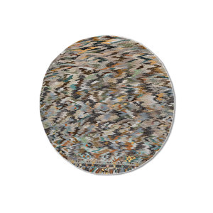 Tapis noué à la main en laine, bambou et soie, motif abstrait Manchaha, gris et noir, 10 mm, pour salon, couloir, rectangle, Les-1212 - Product Image 1