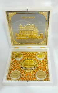 Caja de Regalo Espiritual de Acero Inoxidable Ecológica Hecha a Mano por Jai Shree Krishna Arts, Diseño del Templo Dorado, para Bodas, Cumpleaños, Diwali - Product Image 4