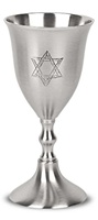Nueva Copa Kiddush Tradicional Judía Personalizable de Primera Calidad, 240ml/300ml, Hecha a Mano, de Latón sin Plomo, Bajo MOQ, Copa de Plata con Diseño de David