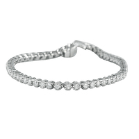 Bracelet tennis pour femme en diamants naturels ronds taille brillant de 1,70 carat, serti clos avec monture milgrain, collection pour usage quotidien