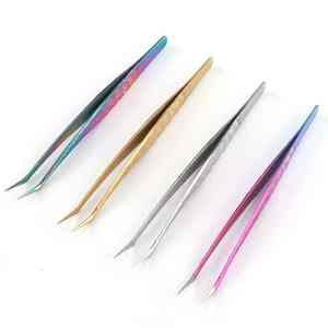 Pinzas de extensión de pestañas de acero inoxidable, puntas de nanofibra injertadas a pedido, pinzas de pestañas de volumen, lo mejor para compradores mayoristas - Product Image 3