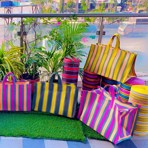 ถุงช้อปปิ้งไนลอนรีไซเคิลพลาสติกเป็นมิตรกับสิ่งแวดล้อมถุงช้อปปิ้งขนาดใหญ่แบบยั่งยืนทำจากโพลีโพรพิลีนจำนวนมากในอินเดีย - Product Image 1