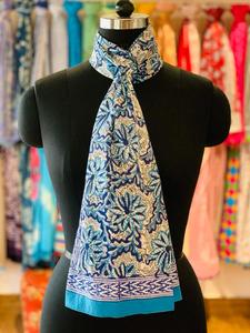 100% coton main bloc imprimé Floral Design écharpe étole sur mesure accessoire de mode traditionnel pour les magasins - Product Image 3