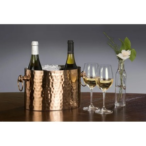 Elegant Design Metal <b>Beer</b> Ice <b>Bucket</b> Copper Finished Best Quality Champagne Ice <b>Bucket</b> Handmade Hammered Design & Handle - Product Image 1