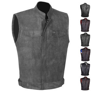 Nuevo diseño de cuero Biker chaleco motocicleta moto chaleco para hombres gran oferta buena calidad precio Chaleco de cuero - Product Image 1