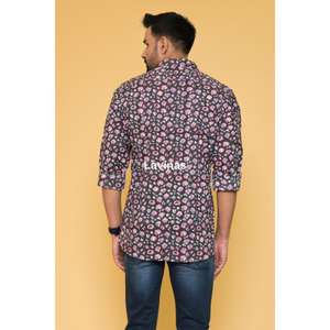 Camisa Hippie bohemia de diseñador para hombre, ropa de verano informal de algodón con estampado de bloques negros, algodón 100% transpirable - Product Image 5