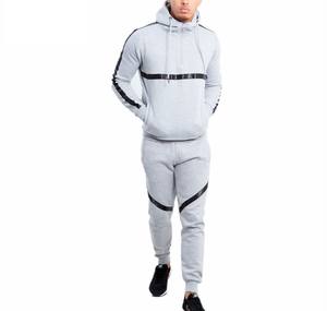 Nouveau design survêtement à capuche personnalisé 100% polyester vêtements de jogging survêtement survêtements à rayures noires pour hommes - Product Image 5