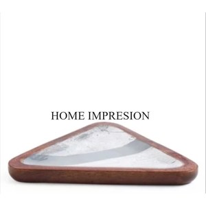 Bandeja de madera de acacia segura para alimentos, bandeja para aperitivos, plato de madera para servir, bandeja de comida, plato de postre, tabla de pan, plato de cena, suministros - Product Image 3