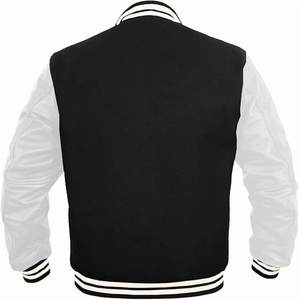 Men's Varsity <b>Jacket</b> Genuine <b>Leather</b> Sleeve and Wool Blend Letterman <b>Boys</b> College Varsity <b>Jackets</b> XS-5XL - Product Image 4