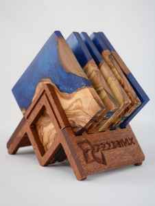 Hot Selling Customized Wooden <b>Marble</b> Resin <b>Coaster</b> Set Classic Style with Natural & Custom Colors Handmade in India - Product Image 2