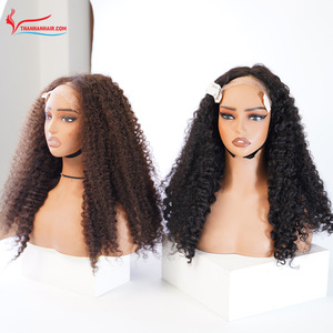 TOP PRODUCT !! Curly wig Hair Extension natural <b>black</b> color middle part Swiss HD <b>lace</b> Vietnamese wig hair extension - Product Image 5