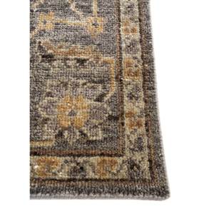 พรมขนสัตว์ถักมือ Erbe AKWL-1379 สีเทาและดำ ลายเหรียญ รูปทรงสี่เหลี่ยมผืนผ้า สไตล์คิลิม สำหรับบ้านและทางเดิน - Product Image 4