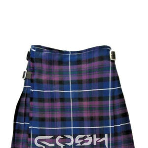 Kilt à carreaux bleus pour hommes, tartan, traditionnel écossais, 5 verges, laine acrylique ajustable, fabriqué à la main par le fabricant COSH - Product Image 5