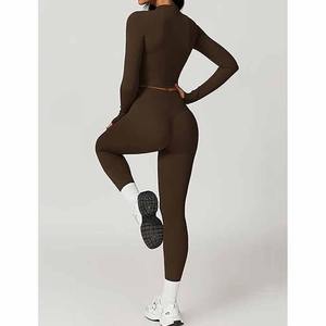 Conjunto de fitness Sujetador deportivo de apoyo Elegante Crop Top Leggings Mujer Alta calidad Ropa deportiva transpirable de secado rápido Gimnasio de 3 piezas - Product Image 2