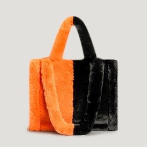 Luxury Women <strong>Fashion</strong> Large Warm Winter Sac Fluffy Soft Plush Shopper Handbags Fur Tote Bags - Product Image 2