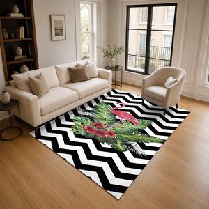 <b>RUGS</b> DEPOT LXDP-0803 Wholesale <b>Charcoal</b> <b>Grey</b> Traditional Anatolian Digital Printed Machine Washable Chenille Area <b>Rug</b> Non Slip - Product Image 2