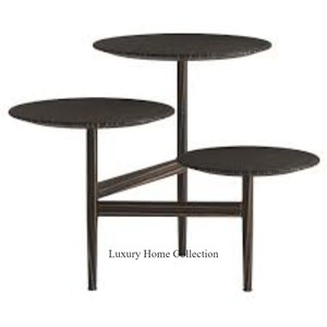 Round Shape Antique Design Center and Side <b>Table</b> Iron Pipe Made Frame With <b>Marble</b> Top White Color Living Room Furniture Supplies - Product Image 2