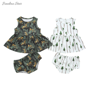 Abito senza maniche con stampa personalizzata diretta in fabbrica per neonata 100% cotone buona permeabilità all'aria vestito pagliaccetto per bambina - Product Image 1