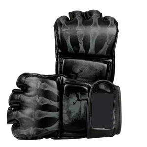 Dolanto Gants MMA pour hommes en cuir de vachette de qualité supérieure plus rembourré respirant pour le sport Protection des mains Porter dans la boxe d'arts martiaux - Product Image 1