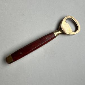 Brass Head Wooden Handle <b>Bottle</b> Opener <b>Vintage</b> Style Ergonomic Grip Strong Durable Premium Bar Tool for Home Kitchen Party Use - Product Image 3