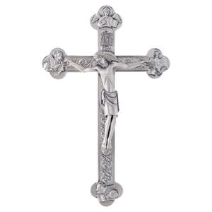 Cruz de altar de latón plateado con crucifijo dorado para colgar en la pared, artesanía religiosa, artículo decorativo y de regalo para el hogar y la Iglesia - Product Image 3