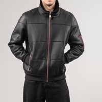 Offre Spéciale offre de paragon vêtements veste en cuir gonflé en cuir de vachette uni noir, veste en cuir de vachette vierge OEM à l'intérieur de la fourrure