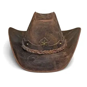 En çok satan kovboy deri şapka toptan kovboy deri şapka Custom Made kovboy deri şapka